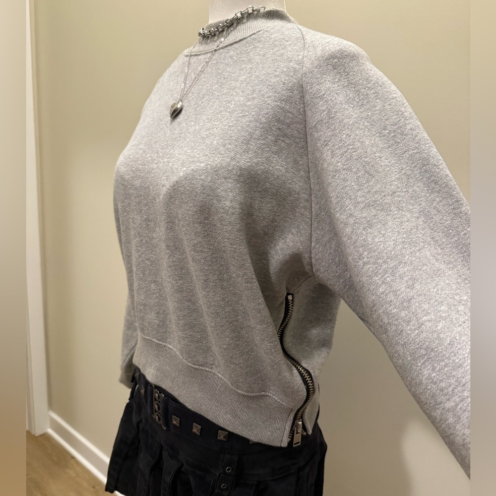 Urban outfitters grey crewneck sweatshirt with zippers up the sides. size xs
